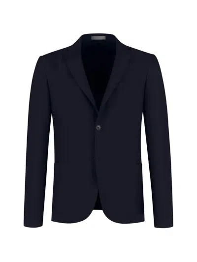 Corneliani Single-breasted Patch-pocket Blazer In Blue