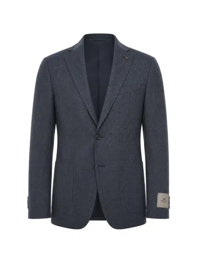 Corneliani Single-breasted Patch-pocket Blazer In Gray