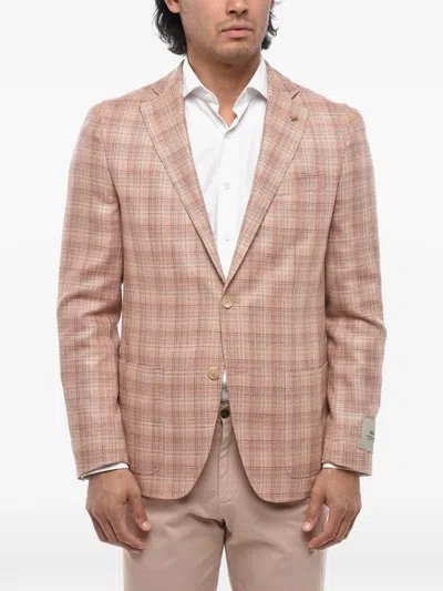Corneliani Single-breasted Patch-pocket Blazer In Pink
