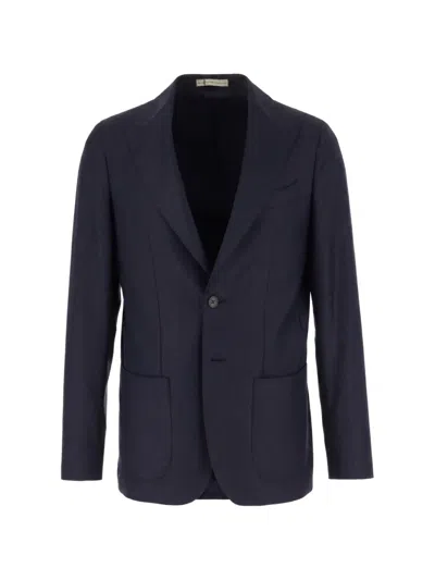 Corneliani Single-breasted Patch-pocket Jacket In Brown