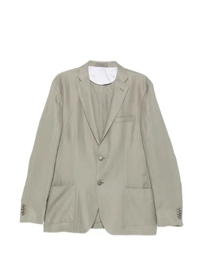 Corneliani Single-breasted Patch-pocket Jacket In Gray