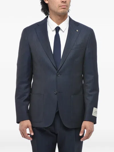Corneliani Single-breasted Patch-pocket Suit In Blue