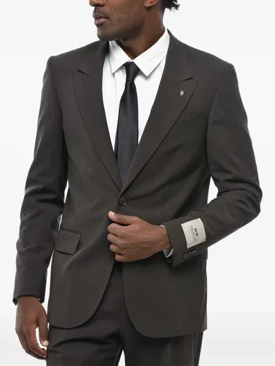 Corneliani Single-breasted Peak-lapel Suit In Black
