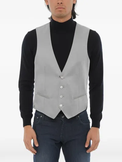 Corneliani Single-breasted Sleeveless Waistcoat In Gray