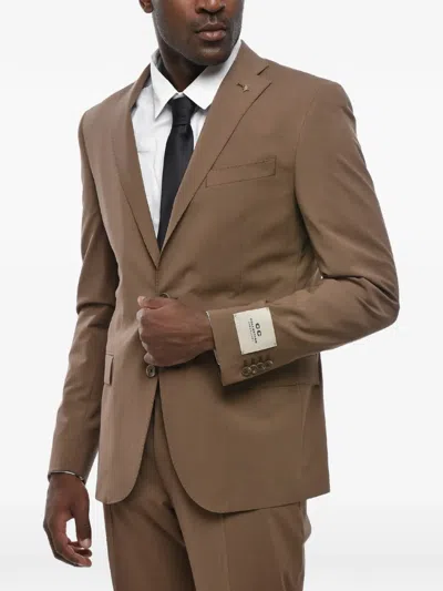 Corneliani Single-breasted Suit In Brown