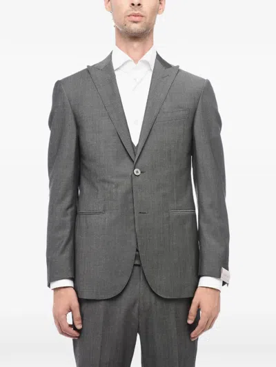 Corneliani Single-breasted Three-piece Suit In Gray