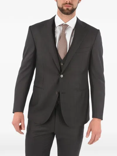 Corneliani Single-breasted Three-piece Suit In Gray