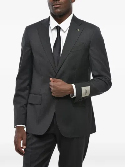 Corneliani Single-breasted Virgin Wool Suit In Black