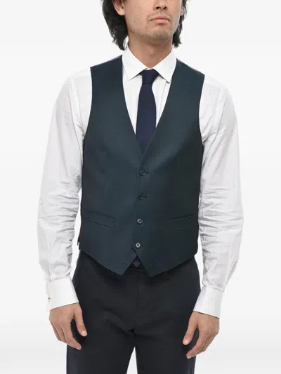 Corneliani Single-breasted Waistcoat In Green