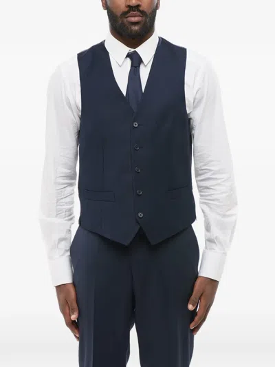 Corneliani Single-breasted Waistcoat In Blue