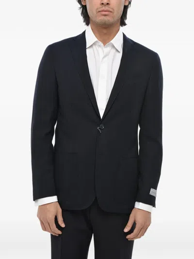 Corneliani Single-breasted Wool Blazer In Black