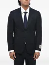 Corneliani Single-breasted Wool Blazer In Black