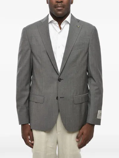Corneliani Single-breasted Wool Blazer In Gray