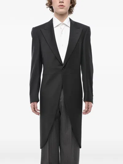 Corneliani Single-breasted Wool Morning Coat In Grey