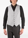 Corneliani Single-breasted Wool Waistcoat In Grey