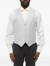 Corneliani Single-breasted Wool Waistcoat In Grey