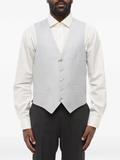 Corneliani Single-breasted Wool Waistcoat In Grey
