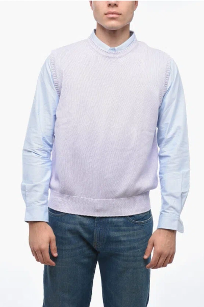 Corneliani Sleeveless Cotton Pullover In Purple