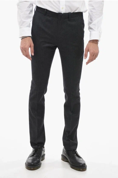 Corneliani Slim Fit Wool Blend Pants In Black