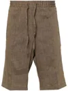 Corneliani Slub-texture Shorts In Brown