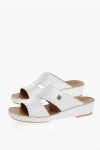Corneliani Textured Leather Sandals With Logoed Detail In White