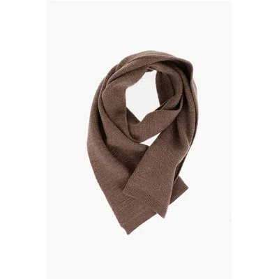 Corneliani Solid Color Cashmere Scarf In Brown