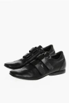Corneliani Solid Color Leather Shoes With Touch Strap Closure