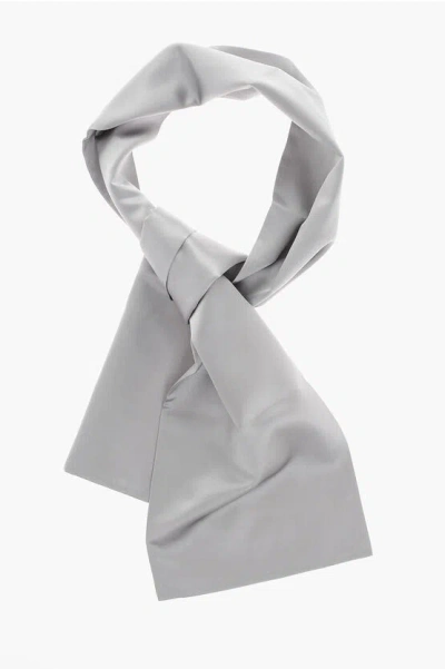 Corneliani Solid Color Pure Silk Foulard In Gray