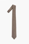 Corneliani Solid Color Pure Silk Tie In Brown
