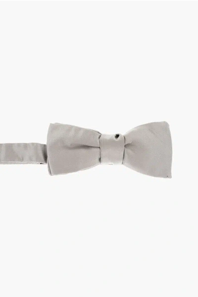 Corneliani Solid Color Silk Bow Tie In Neutral