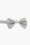 Corneliani Solid Color Silk Bow Tie In Gray