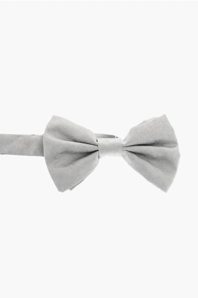Corneliani Solid Color Silk Bow Tie In Gray
