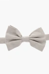 Corneliani Solid Color Silk Bow Tie With Micro Patterns In Neutral