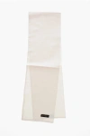 Corneliani Solid Color Silk Foulard With Micro Patterns In White