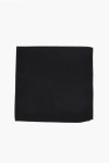 Corneliani Solid Color Pure Silk Pocket Square In Black