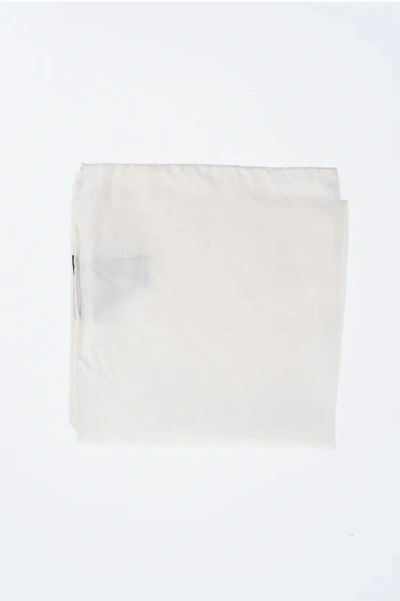 Corneliani Solid Color Silk Pocket Square In Gray