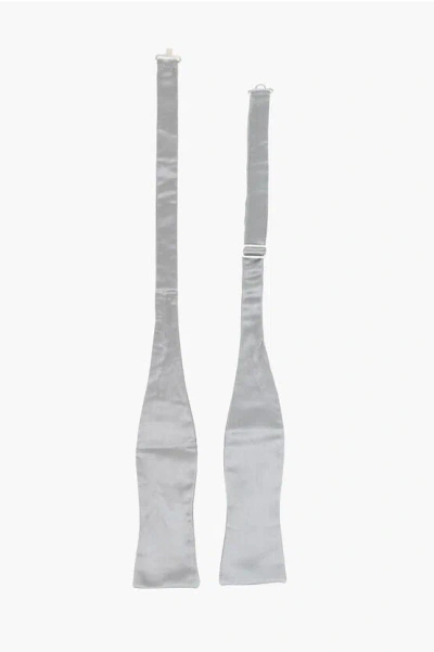Corneliani Solid Color Silk Self Bow-tie In White
