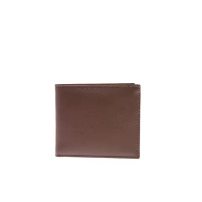 Corneliani Solid Color Soft Leather Wallet In Brown