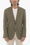 Corneliani Solid Color Stretch Cotton Circle 2-button Blazer
