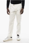 Corneliani Solid Color Stretch Cotton Pants With Belt Loops