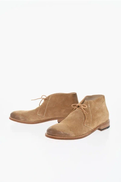 Corneliani Solid Color Suede Derby Shoes