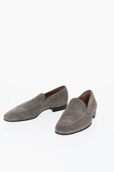 Corneliani Solid Color Suede Loafers