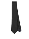 Corneliani Solid Color Tie In Black In Black