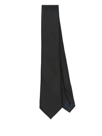 Corneliani Solid Color Tie In Black
