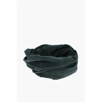 Corneliani Solid Color Virgin Wool And Silk Scarf In Green