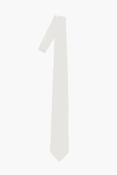 Corneliani Solid Silk Tie In White