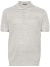 Corneliani Speckle-knit Polo Shirt In Grey