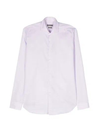Corneliani Spread-collar Long-sleeve Shirt In Purple