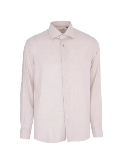 Corneliani Spread-collar Long-sleeved Shirt In Pink