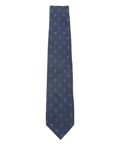 Corneliani Square-pattern Tie In Blue